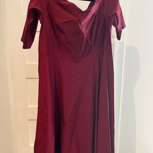 Amazon Burgundy Long Sleeve Dress